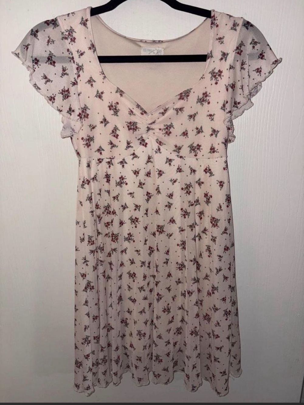 See You Monday Ivory Floral V-Neck Mini Dress